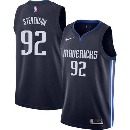 Navy DeShawn Stevenson Mavericks #92 Twill Basketball Jersey FREE SHIPPING