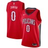 Red Orlando Johnson Pelicans #0 Twill Basketball Jersey FREE SHIPPING