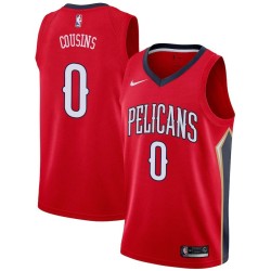 Red DeMarcus Cousins Pelicans #0 Twill Basketball Jersey FREE SHIPPING