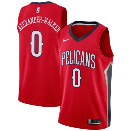 Red Nickeil Alexander-Walker Pelicans #0 Twill Basketball Jersey FREE SHIPPING