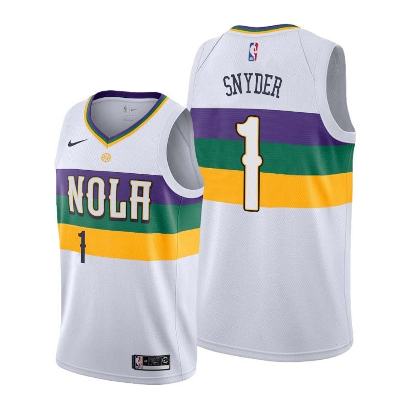 2019-20City Kirk Snyder Pelicans #1 Twill Basketball Jersey FREE SHIPPING