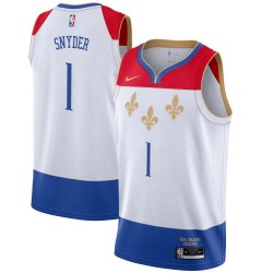 2020-21City Kirk Snyder Pelicans #1 Twill Basketball Jersey FREE SHIPPING