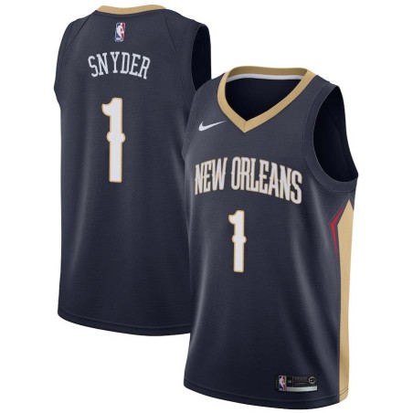 Navy Kirk Snyder Pelicans #1 Twill Basketball Jersey FREE SHIPPING