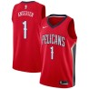 Red Chris Andersen Pelicans #1 Twill Basketball Jersey FREE SHIPPING