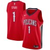 Red Tyreke Evans Pelicans #1 Twill Basketball Jersey FREE SHIPPING