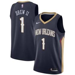 Navy Larry Drew II Pelicans #1 Twill Basketball Jersey FREE SHIPPING