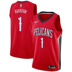 Red Andrew Harrison Pelicans #1 Twill Basketball Jersey FREE SHIPPING