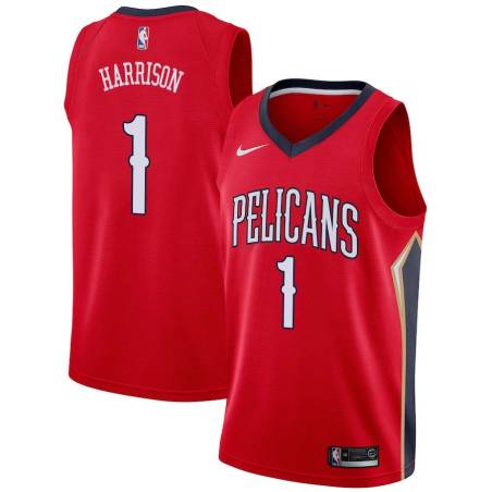 Red Andrew Harrison Pelicans #1 Twill Basketball Jersey FREE SHIPPING