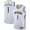 White Zion Williamson Pelicans #1 Twill Basketball Jersey FREE SHIPPING