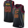 Black Timofey Mozgov Twill Basketball Jersey -Cavaliers #20 Mozgov Twill Jerseys, FREE SHIPPING