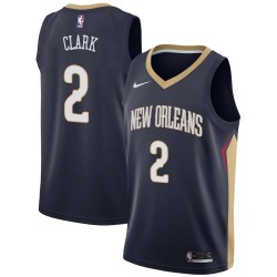 Navy Ian Clark Pelicans #2 Twill Basketball Jersey FREE SHIPPING