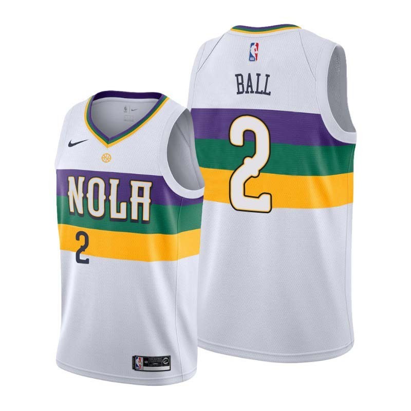 2019-20City Lonzo Ball Pelicans #2 Twill Basketball Jersey FREE SHIPPING