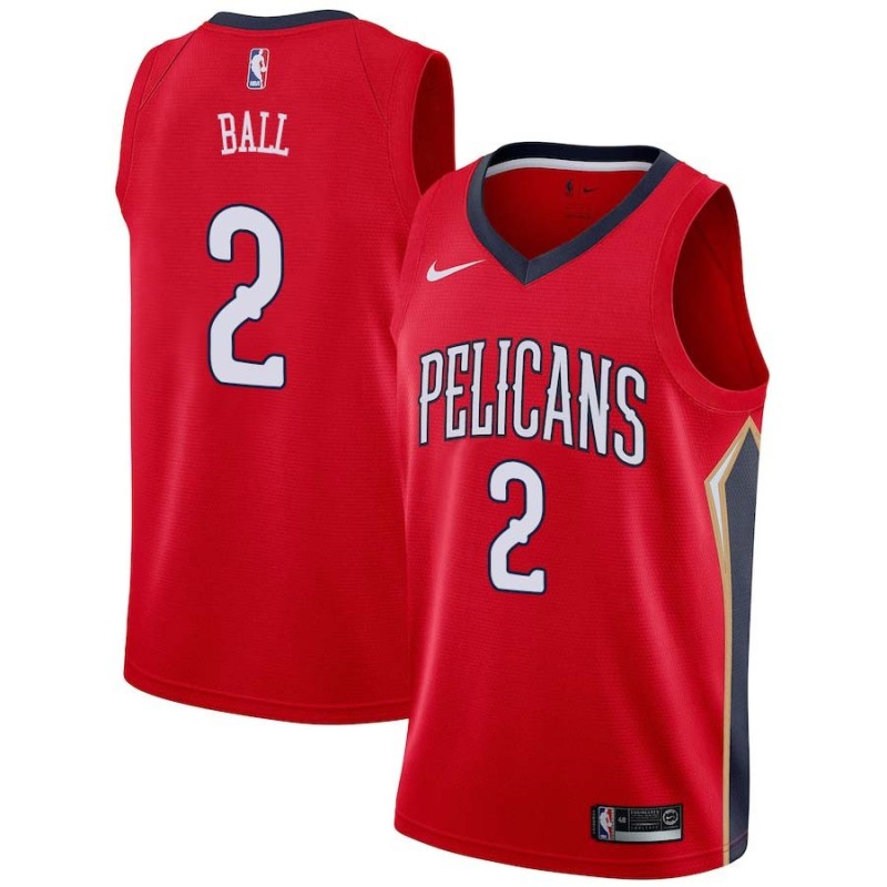 Red Lonzo Ball Pelicans #2 Twill Basketball Jersey FREE SHIPPING