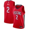 Red Lonzo Ball Pelicans #2 Twill Basketball Jersey FREE SHIPPING