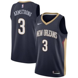 Navy Darrell Armstrong Pelicans #3 Twill Basketball Jersey FREE SHIPPING