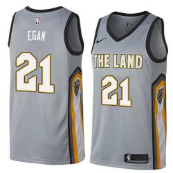 Gray Johnny Egan Twill Basketball Jersey -Cavaliers #21 Egan Twill Jerseys, FREE SHIPPING