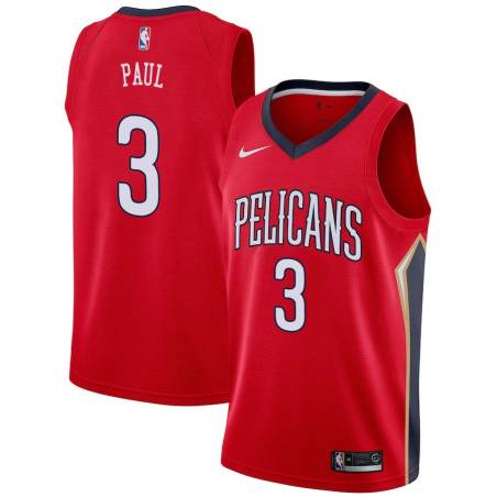 Red Chris Paul Pelicans #3 Twill Basketball Jersey FREE SHIPPING