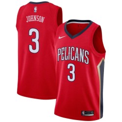 Red Stanley Johnson Pelicans #3 Twill Basketball Jersey FREE SHIPPING