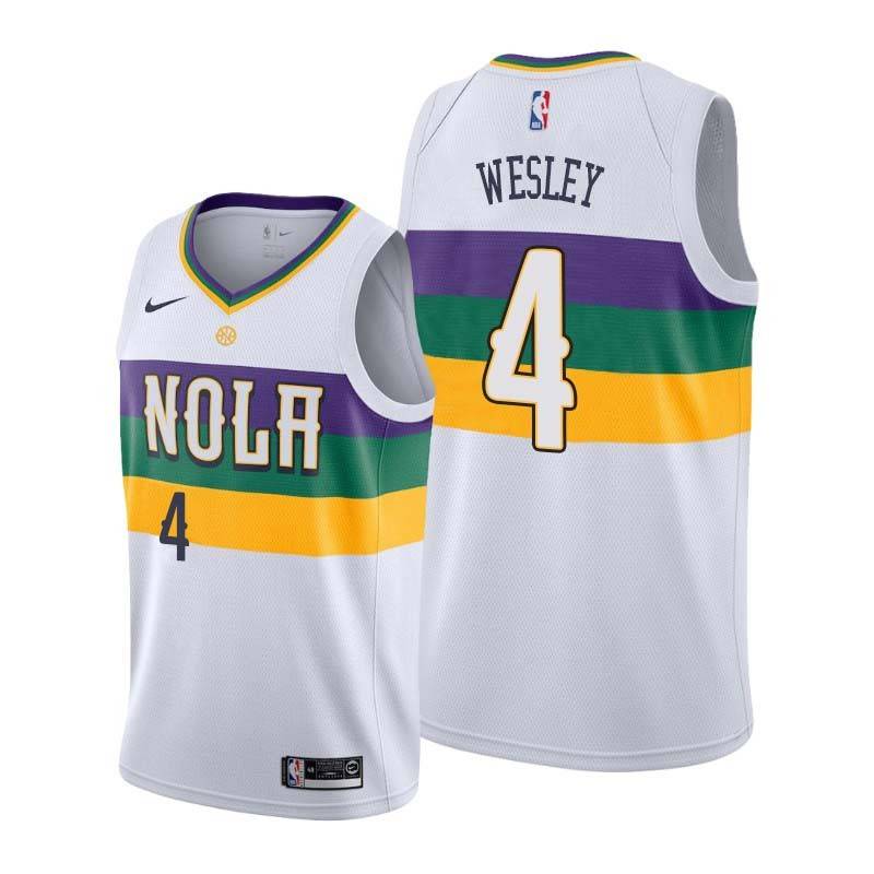 2019-20City David Wesley Pelicans #4 Twill Basketball Jersey FREE SHIPPING