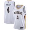 White David Wesley Pelicans #4 Twill Basketball Jersey FREE SHIPPING