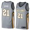 Gray Butch Beard Twill Basketball Jersey -Cavaliers #21 Beard Twill Jerseys, FREE SHIPPING