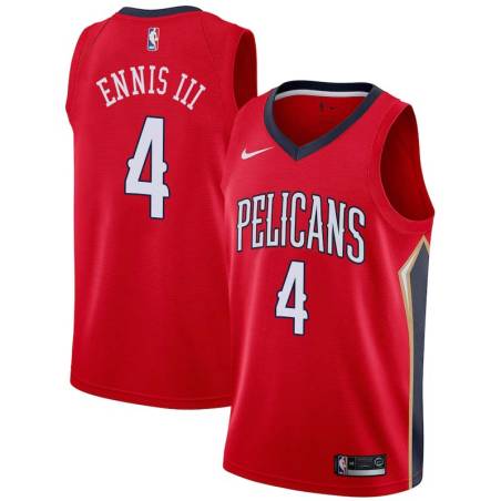 Red James Ennis III Pelicans #4 Twill Basketball Jersey FREE SHIPPING