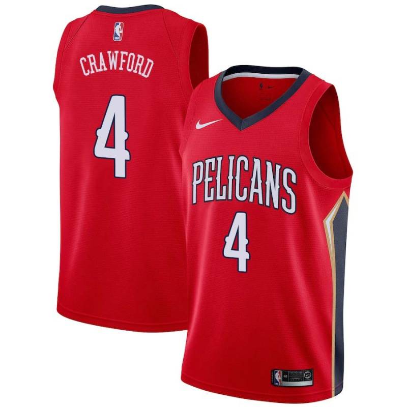 Red Jordan Crawford Pelicans #4 Twill Basketball Jersey FREE SHIPPING