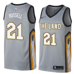 Gray Campy Russell Twill Basketball Jersey -Cavaliers #21 Russell Twill Jerseys, FREE SHIPPING