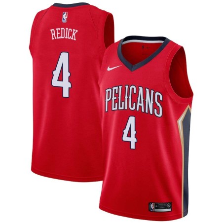 Red JJ Redick Pelicans #4 Twill Basketball Jersey FREE SHIPPING