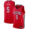 Red Maurice Carter Pelicans #5 Twill Basketball Jersey FREE SHIPPING