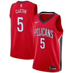 Red Speedy Claxton Pelicans #5 Twill Basketball Jersey FREE SHIPPING