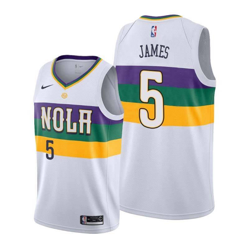 2019-20City Mike James Pelicans #5 Twill Basketball Jersey FREE SHIPPING