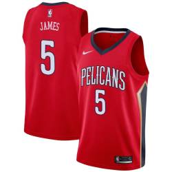 Red Mike James Pelicans #5 Twill Basketball Jersey FREE SHIPPING