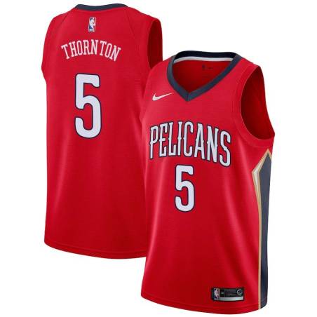 Red Marcus Thornton Pelicans #5 Twill Basketball Jersey FREE SHIPPING