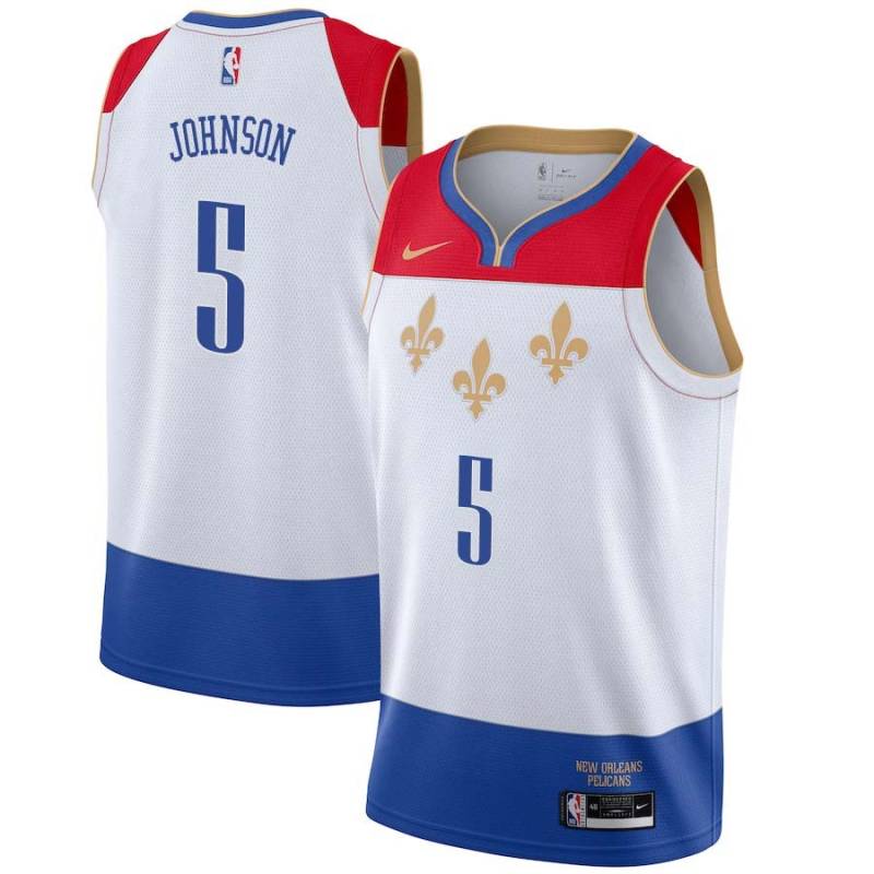 2020-21City Carldell Johnson Pelicans #5 Twill Basketball Jersey FREE SHIPPING