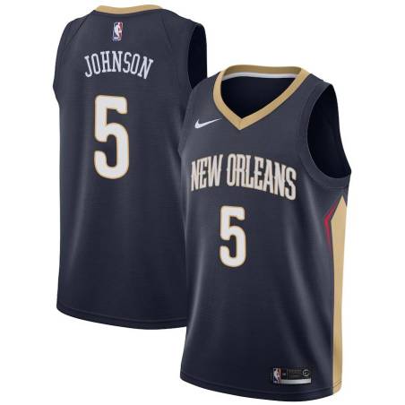 Navy Carldell Johnson Pelicans #5 Twill Basketball Jersey FREE SHIPPING