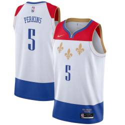 2020-21City Kendrick Perkins Pelicans #5 Twill Basketball Jersey FREE SHIPPING