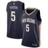 Navy Kendrick Perkins Pelicans #5 Twill Basketball Jersey FREE SHIPPING