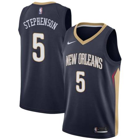 Navy Lance Stephenson Pelicans #5 Twill Basketball Jersey FREE SHIPPING