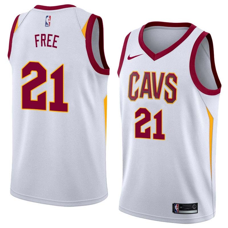 White World B. Free Twill Basketball Jersey -Cavaliers #21 Free Twill Jerseys, FREE SHIPPING