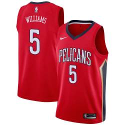 Red Reggie Williams Pelicans #5 Twill Basketball Jersey FREE SHIPPING