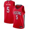 Red Reggie Williams Pelicans #5 Twill Basketball Jersey FREE SHIPPING