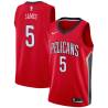 Red Mike James Pelicans #5 Twill Basketball Jersey FREE SHIPPING