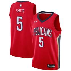 Red Josh Smith Pelicans #5 Twill Basketball Jersey FREE SHIPPING