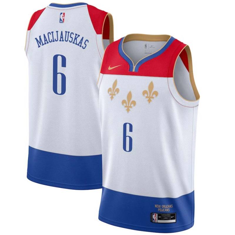 2020-21City Arvydas Macijauskas Pelicans #6 Twill Basketball Jersey FREE SHIPPING