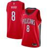 Red Roger Mason Pelicans #8 Twill Basketball Jersey FREE SHIPPING