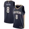 Navy Jahlil Okafor Pelicans #8 Twill Basketball Jersey FREE SHIPPING