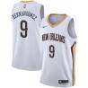 White Willy Hernangomez Pelicans #9 Twill Basketball Jersey FREE SHIPPING