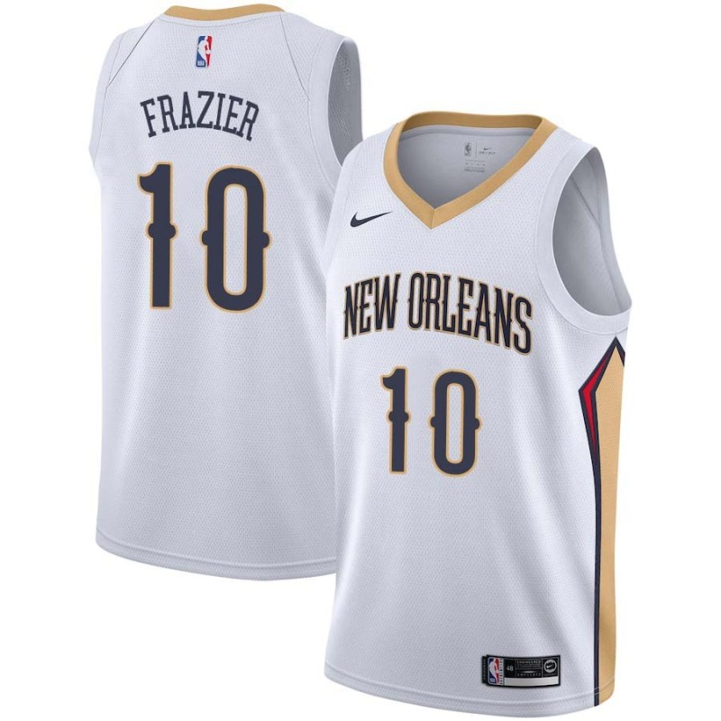 White Tim Frazier Pelicans #10 Twill Basketball Jersey FREE SHIPPING