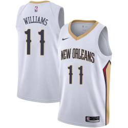 White Shammond Williams Pelicans #11 Twill Basketball Jersey FREE SHIPPING